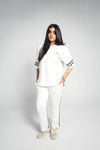 BEIGE LINE PREMIUM INTERLOCK TROUSER
