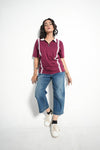 RETRO STRIPE HALF-ZIP POLO