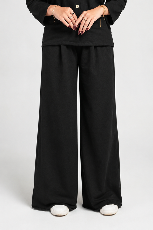 Noir Luxe Wide-Leg Trouser