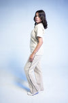 BEIGE LINE PREMIUM INTERLOCK T-SHIRT