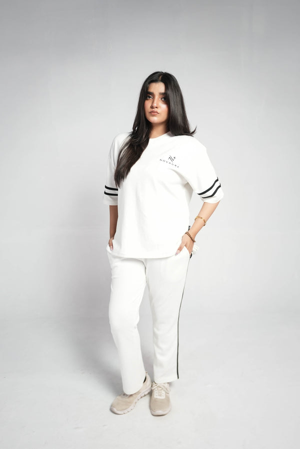 BEIGE LINE PREMIUM INTERLOCK TROUSER
