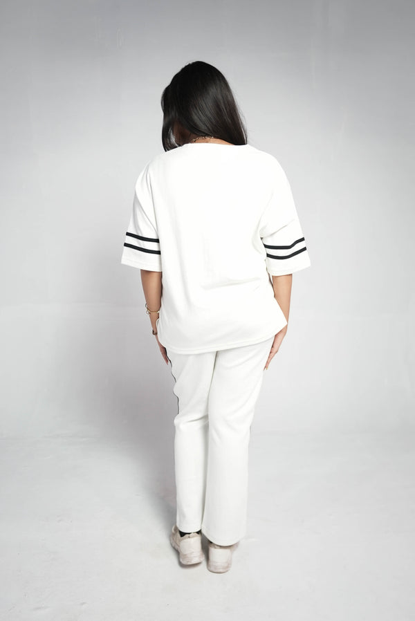 BEIGE LINE PREMIUM INTERLOCK TROUSER