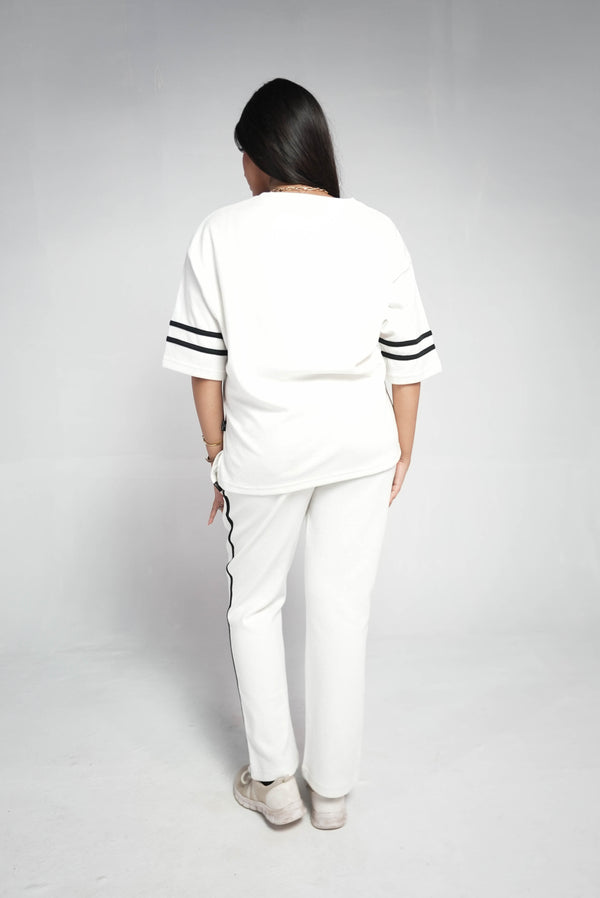 BEIGE LINE PREMIUM INTERLOCK TROUSER