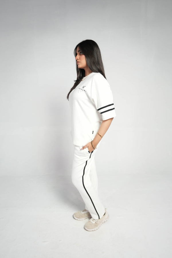 BEIGE LINE PREMIUM INTERLOCK TROUSER