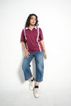 RETRO STRIPE HALF-ZIP POLO