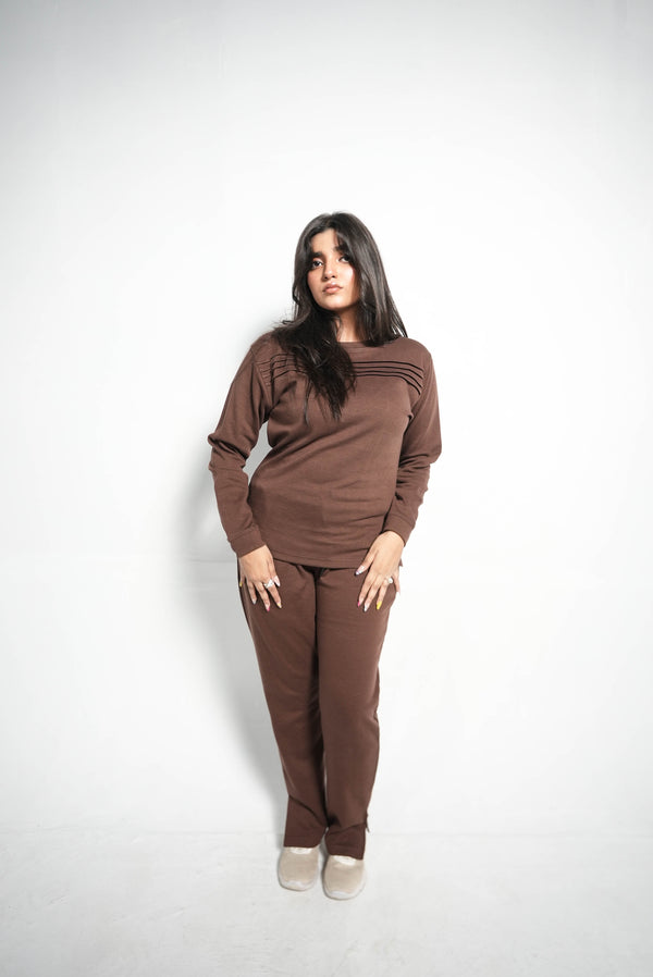 CHOCOLATE LINE PREMIUM INTERLOCK T SHIRT