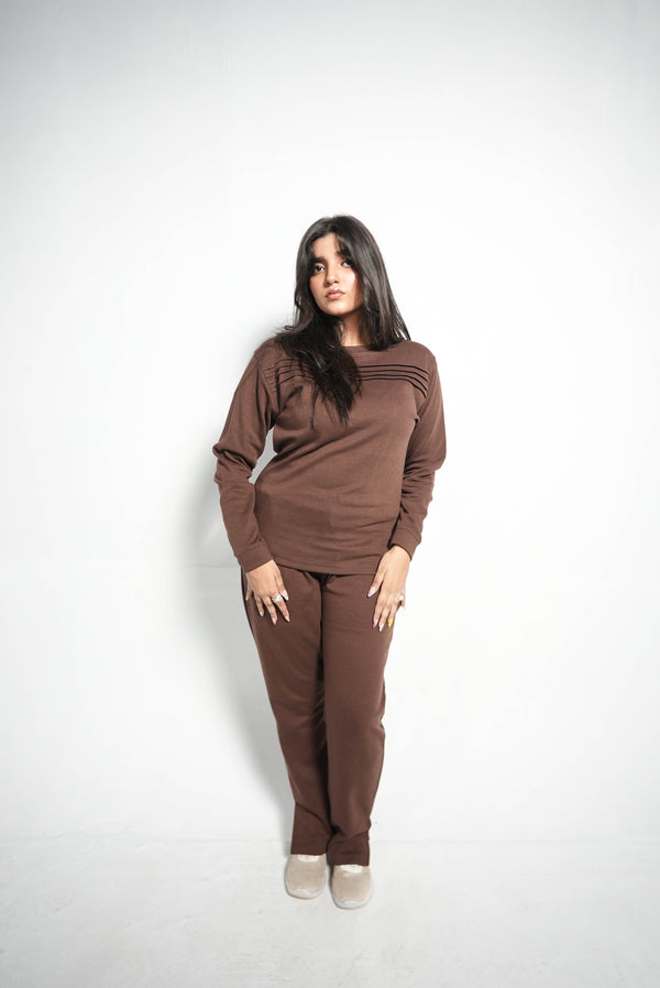 CHOCOLATE LINE PREMIUM INTERLOCK T SHIRT