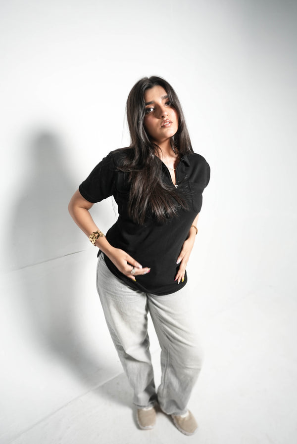 CORE QUARTER-ZIP TERRY POLO