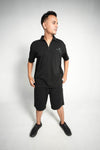 NOIR ZIP POLO SET