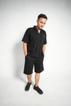 NOIR ZIP POLO SET