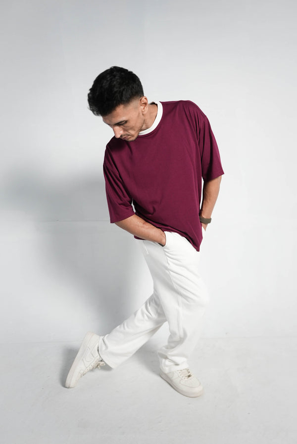 BURGUNDY CONTRAST PREMIUM CO-ORD SET