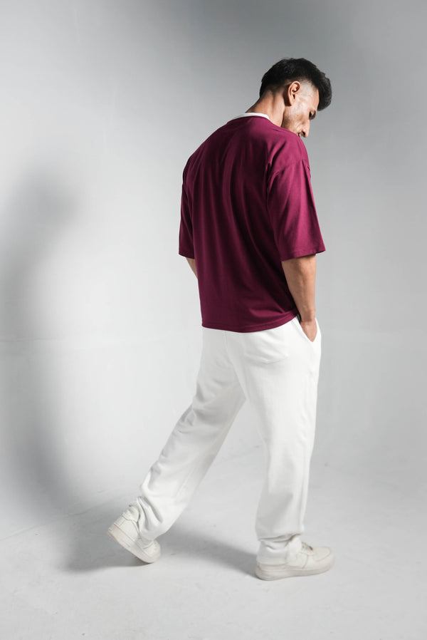 BURGUNDY CONTRAST PREMIUM CO-ORD SET