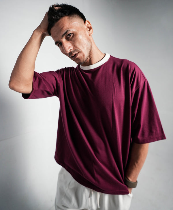 BURGUNDY CONTRAST PREMIUM CO-ORD SET