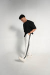 BLACK & WHITE ESSENTIAL SIDE STEP INTERLOCK TROUSER