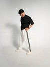 BLACK & WHITE ESSENTIAL SIDE STEP INTERLOCK TROUSER