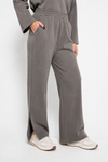 Stone Taupe Wide-Leg Trouser